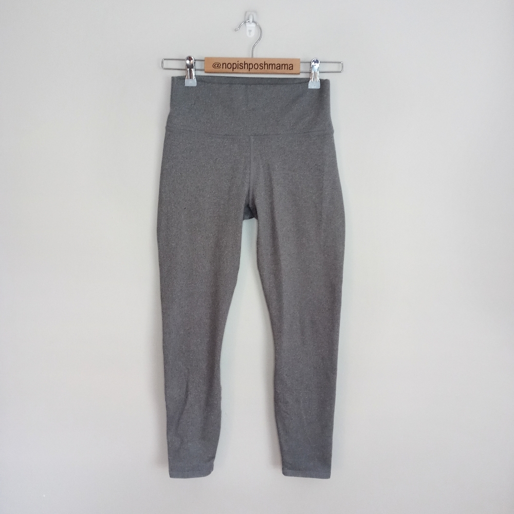 Fabletics Cropped Leggings Grey PowerHold Size XS